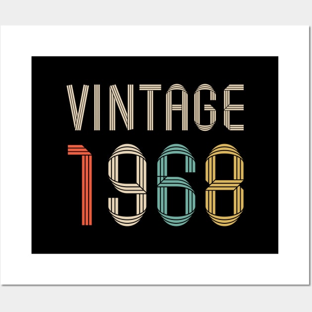 Vintage 1968 54 years old birthday Wall Art by hoopoe